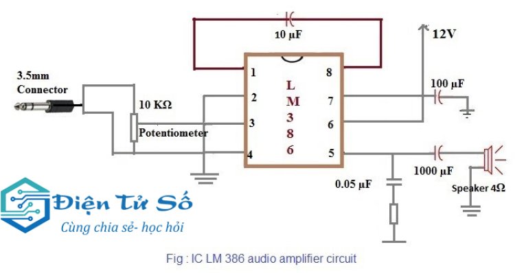 Mạch lọc âm thanh sử dụng IC LM386